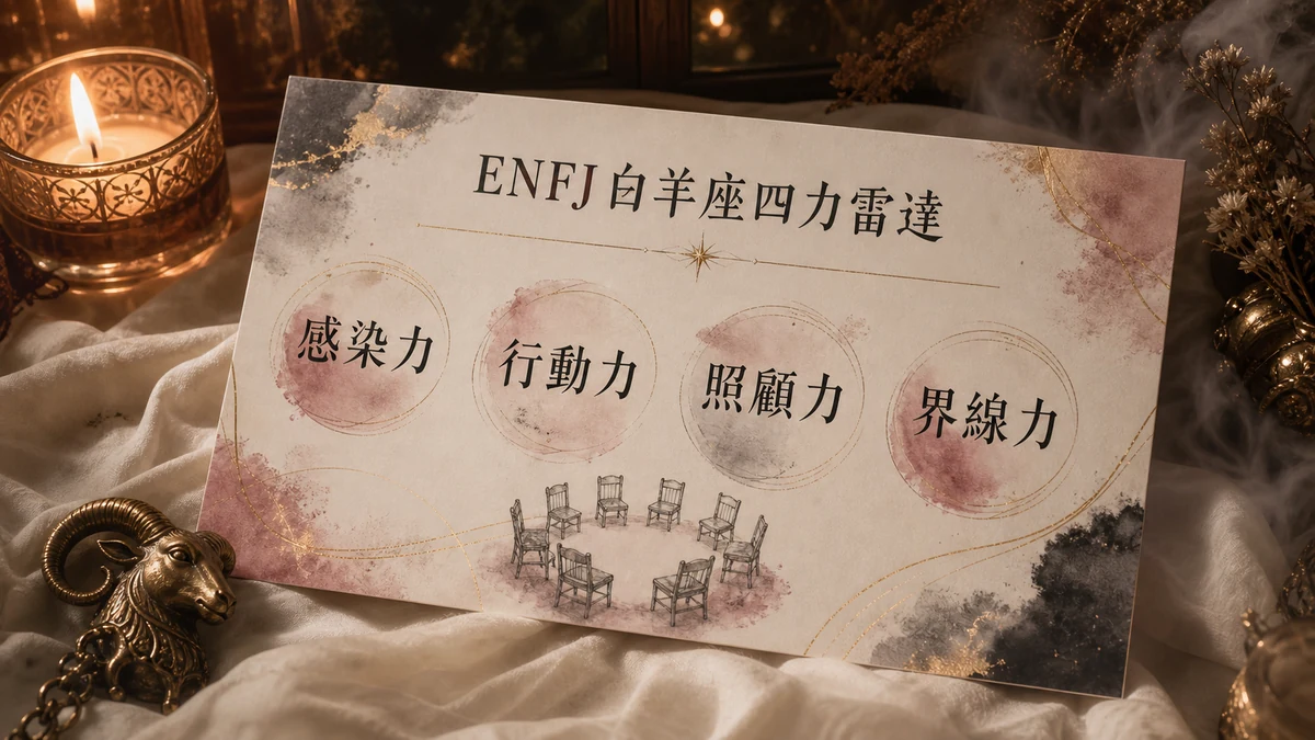 ENFJ白羊座四力懶人包：感染力、行動力、照顧力與界線力，幫你理解領袖性格優勢