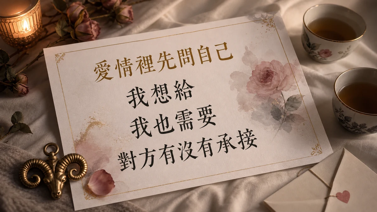 ENFJ白羊座愛情界線懶人包：我想給、我也需要、對方有沒有承接三個問題