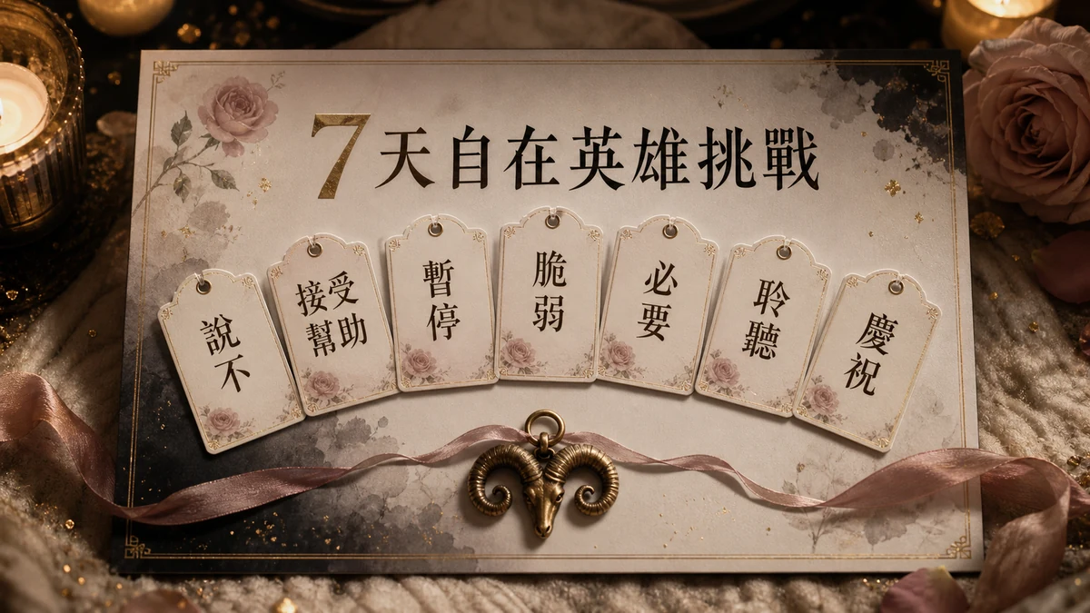 ENFJ白羊座7天成長挑戰懶人包：說不、接受幫助、暫停、脆弱、只做必要、聆聽與慶祝