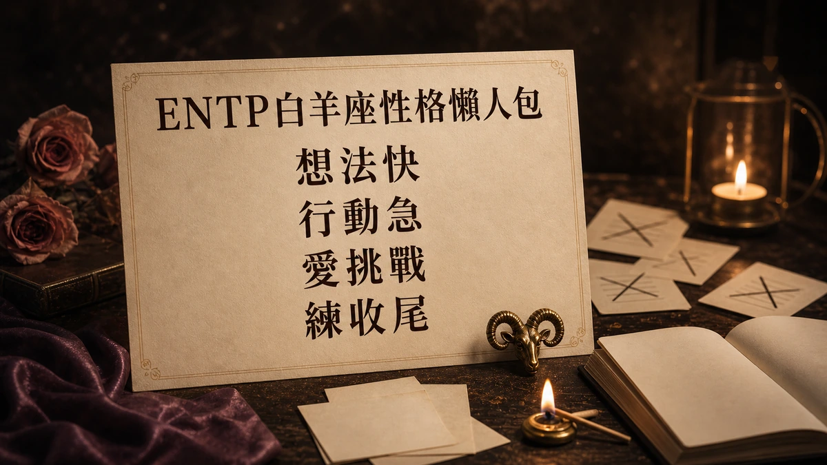 ENTP白羊座性格懶人包，整理想法快、行動急、愛挑戰與收尾練習