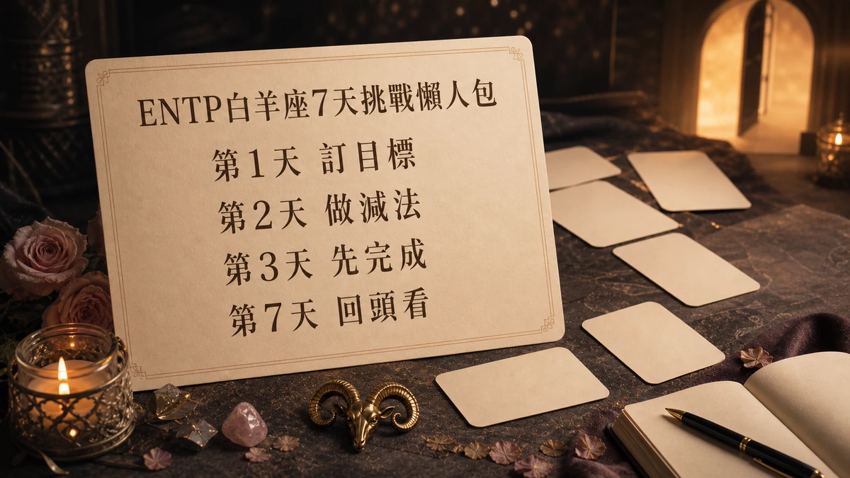 ENTP白羊座7天挑戰懶人包，整理訂目標、做減法與回頭看